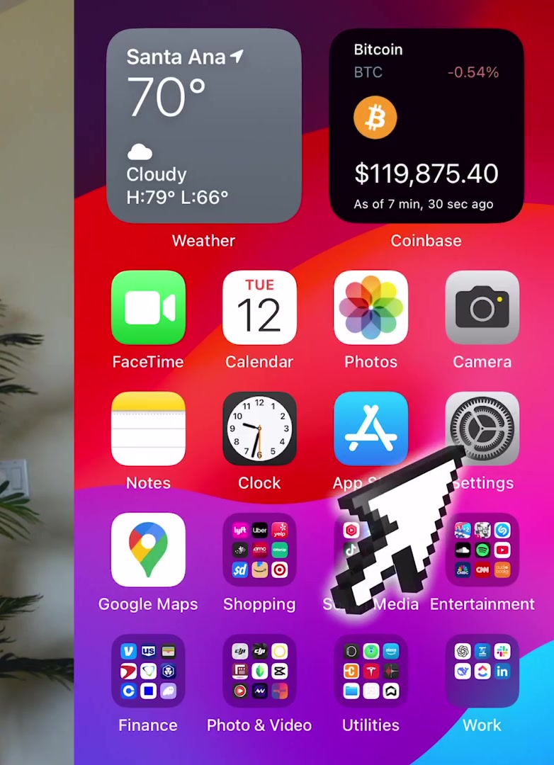 iPhone Home Screen with the grey Settings gear icon