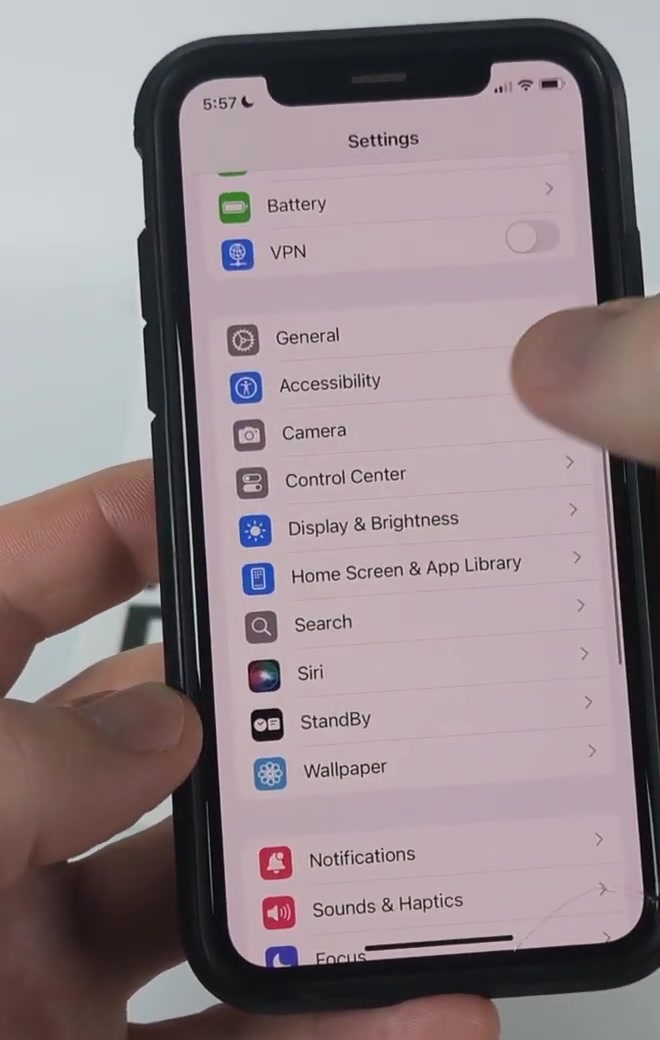 iPhone Settings app list scrolled to show the Camera row