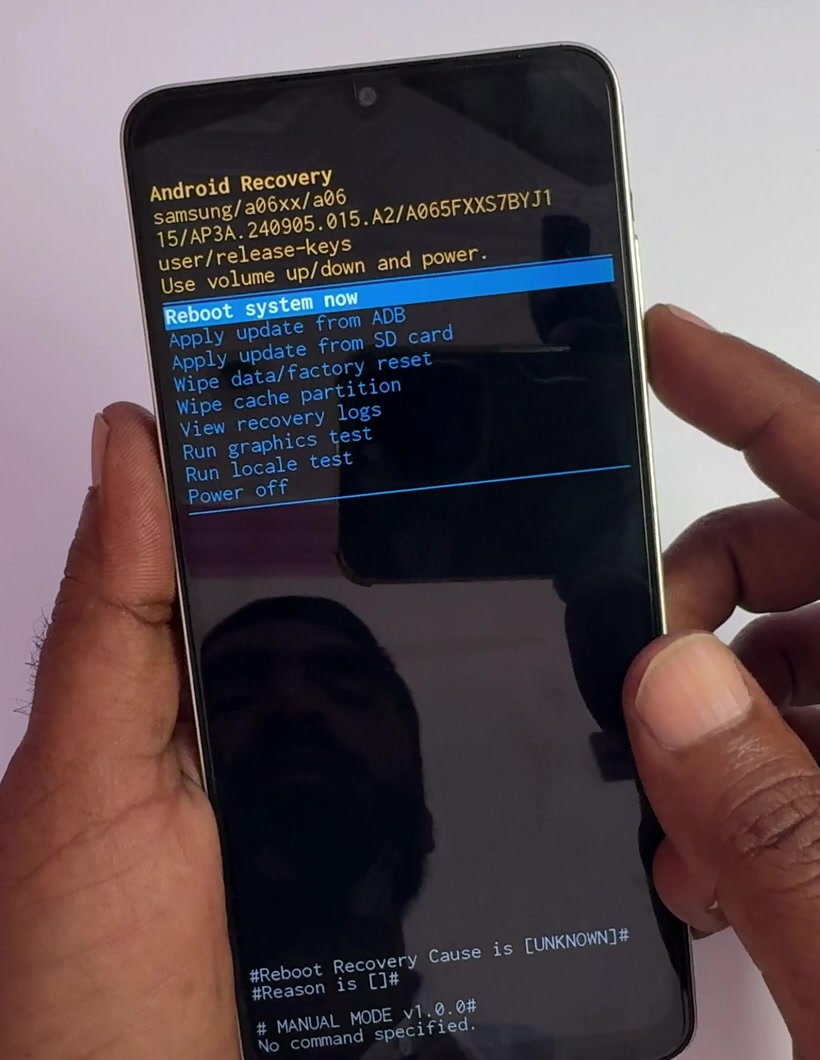 Android Recovery menu listing Wipe data slash factory reset among the options